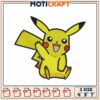 Pikachu Embroidery Design for Fun DIY Projects in Three Sizes