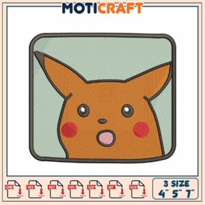 Pikachu Embroidery Design 4x7 Inch