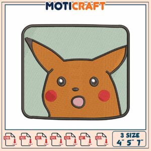 Pikachu Embroidery Design - 3 Sizes