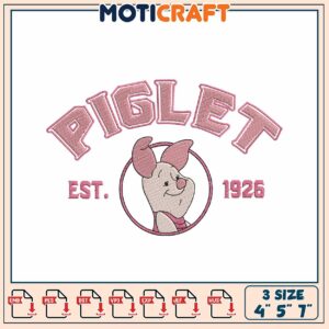 Piglet Embroidery Design 4x5x7 Inch