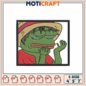 Pepe Frog Embroidery Design 3 Sizes