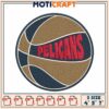 Pelicans Basketball Embroidery Design 4x5x7 Inch