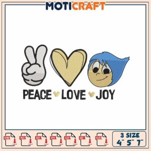 Peace Love Joy Embroidery Design