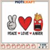 Peace Love Anger Embroidery Design