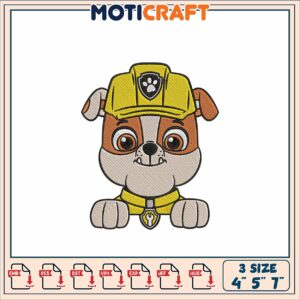 Paw Patrol Rubble Embroidery Design