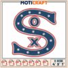 Patriotic SOX Embroidery Design 4x7 inch