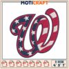 Patriotic Letter W Embroidery Design