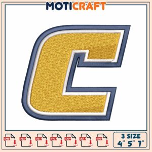 Option 1 (Focus on size) Letter C Embroidery Design 4x5x7 Inch
