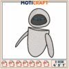 Option 1 (Focus on character) EVE Robot Embroidery Design 3 Sizes