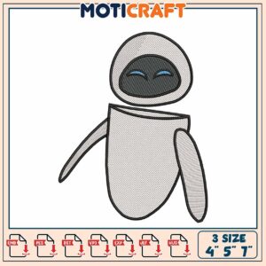 Option 1 (Focus on character) EVE Robot Embroidery Design 3 Sizes