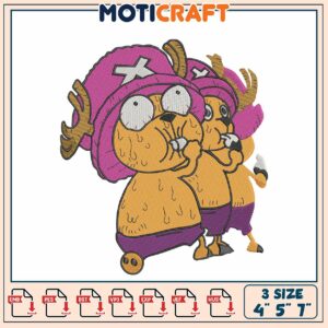 Option 1 (Focus on character) Chopper Embroidery Design 3 Sizes