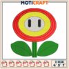 Option 1 (Focus on character) Super Mario Flower Embroidery Design