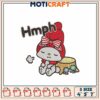 Option 1 (Focus on character) Cute Kitty Embroidery Design 4x7 inch