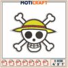 One Piece Skull Embroidery Design 4x5x7 Inch