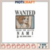 One Piece Nami Wanted Embroidery Design