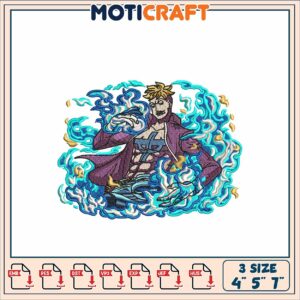One Piece Sabo Embroidery Design 4x5x7 Inch