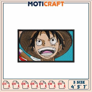One Piece Luffy Character Embroidery Design for DIY Projects