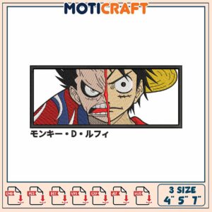 One Piece Luffy Embroidery Design Downloadable File in Three Sizes