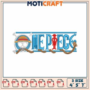 One Piece Embroidery Design for Machine 4x5 and 7 Inches Sizes
