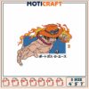 One Piece Ace Embroidery Design - 3 Sizes 2 One Piece Ace Embroidery Design 3 Sizes