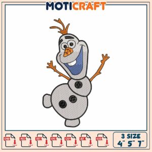 Olaf Embroidery Design 4x5x7 Inch