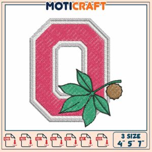 Ohio State Letter O Embroidery Design