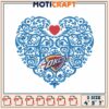 OKC Thunder Heart Embroidery Design