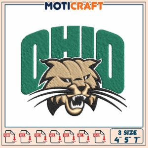 Ohio Bobcats Embroidery Design 4x5x7 Inch