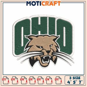 Ohio Bobcats Embroidery Design 3 Sizes