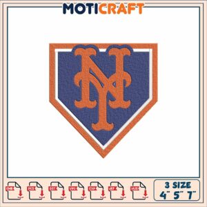 NY Mets Embroidery Design 4x5x7 Inch
