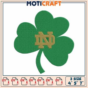 Notre Dame Shamrock Embroidery Design