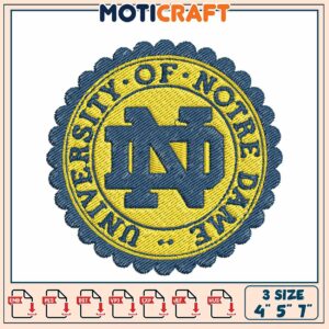 Notre Dame Embroidery Design 4x5x7 Inch