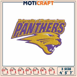 Northern Iowa Panthers Embroidery Design