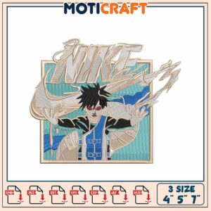 Nike Anime Embroidery Design 4x5x7 inch