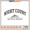 Night Court Embroidery Design 4x5x7 Inch