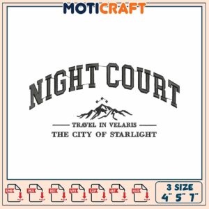Night Court Embroidery Design 4x5x7 Inch