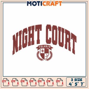 Night Court Embroidery Design 4x5x7