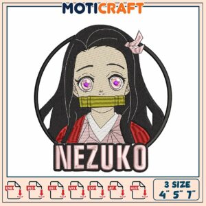 Nezuko Embroidery Design 3 Sizes