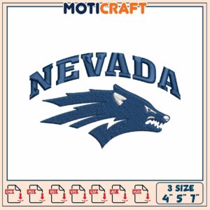 Nevada Wolf Embroidery Design 4x5x7 Inch