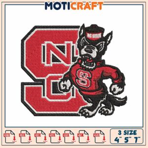 NC State Wolfpack Embroidery Design for Custom Apparel and Crafts