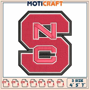 NC Embroidery Design, 3 Sizes