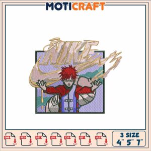 Naruto Nike Embroidery Design 4x5x7 inch