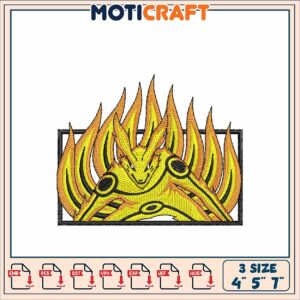 Naruto Nine Tailed Fox Embroidery Design