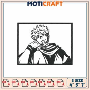 Naruto Inspired Embroidery Design for Crafts Available in Three Sizes