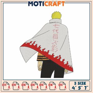 Naruto Hokage Cape Embroidery Design