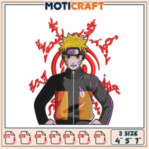 Naruto Embroidery Design 4x5x7 Inch