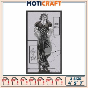 Muscular Man Embroidery Design 4x7 Inch