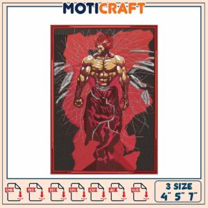 Muscular Man Embroidery Design 3 Sizes