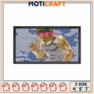 Muscle Man Embroidery Design 3 Sizes