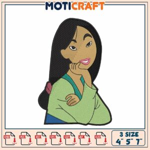 Mulan Embroidery Design 3 Sizes